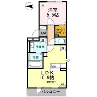 ルミエール長嶺【3階】の間取り