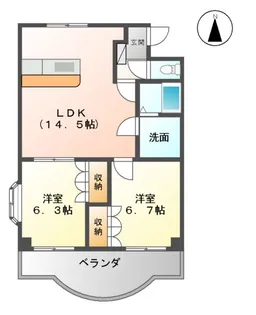 DEARCOATAMOURⅡ【2階】の間取り