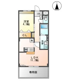 グレーシア水前寺【1階】の間取り