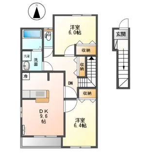 スカイヴィレッジ城南A棟【205号室】の間取り