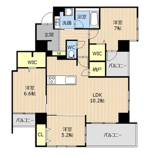 S.PROUD新町【6階】の間取り