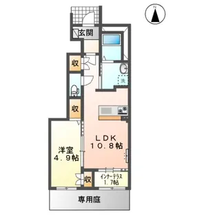 KURENAI【105号室】の間取り