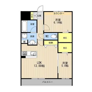 LIBTH大津【4階】の間取り