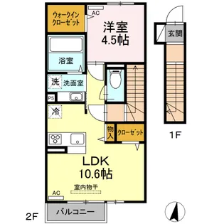 モアボヌールⅡ【2階】の間取り