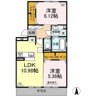 ヴァン・ベール五里木【1階】の間取り