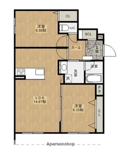 シャーメゾン健軍EAST【1階】の間取り