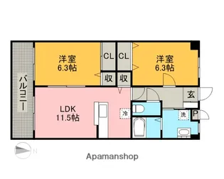 秋津グリーンプラザⅢ【3階】の間取り