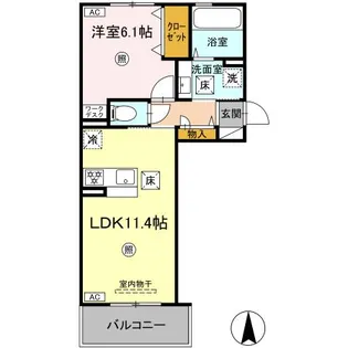 SAKURA A棟【103号室】の間取り