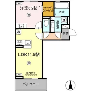 SAKURA B棟【203号室】の間取り