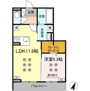 LUMINA(ルミナ) II棟【303号室】の間取り