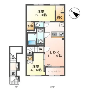 サクラリアン益城【2階】の間取り