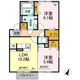 グレイスコートII【201号室】の間取り