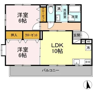 ピークスビュー若葉【2階】の間取り
