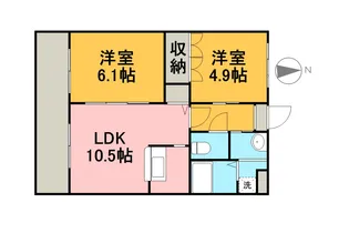 ヴァン・ベール居島【202号室】の間取り