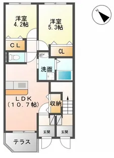 CASA BELLA LUCE【101号室】の間取り