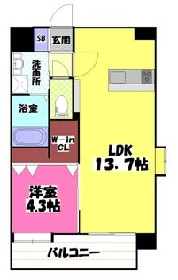 八王寺ツインタワーWEST【5階】の間取り