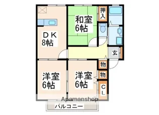 熊本県熊本市西区上代8丁目【アパート】の間取り