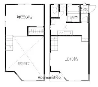 エルビス保田窪【A-6号室】の間取り
