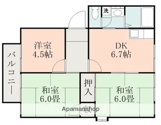 熊本県熊本市南区田迎2丁目【アパート】の間取り