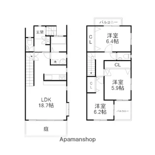 コンフォート新大江【B号室】の間取り