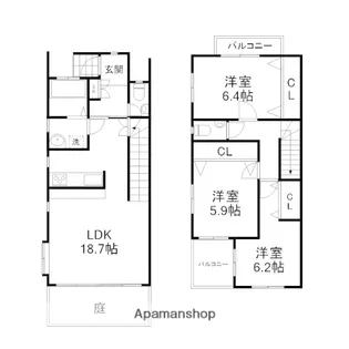 コンフォート新大江【D号室】の間取り
