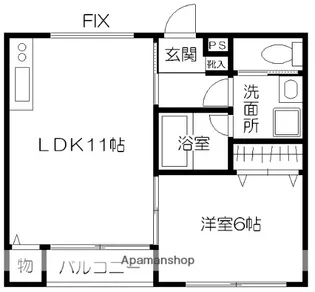 チェントロビラ薩摩瀬A【306号室】の間取り