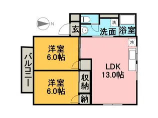 セジュール上ノ郷【2階】の間取り