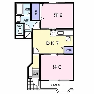 リバーサイド.K.笹原【1階】の間取り