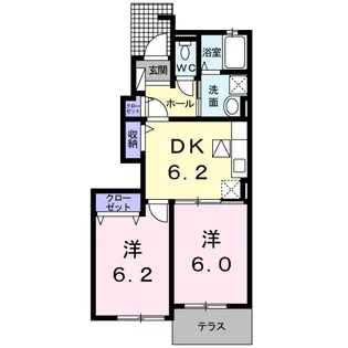 エクセラン三ノ宮 B【1階】の間取り