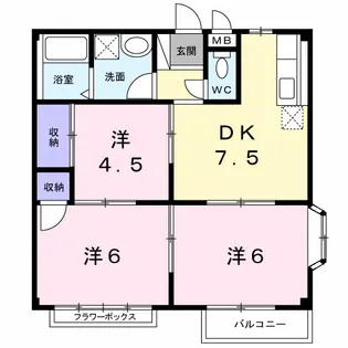 サンハイツヨシモトⅡ【1階】の間取り