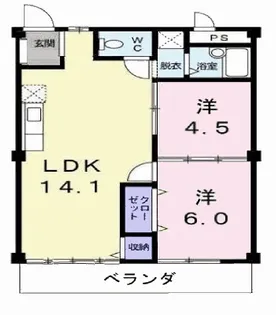 富永ハイツ【2階】の間取り