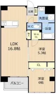 GLC新大江【6階】の間取り