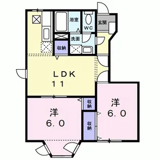 メゾンドソレイユ【1階】の間取り