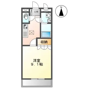 ハウスゆずの木【105号室】の間取り