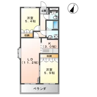 エスポアール【2階】の間取り