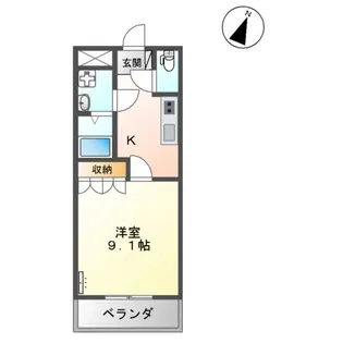 BIENVIVRE楡木Ⅱ【203号室】の間取り