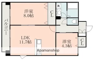 熊本県熊本市東区花立6丁目【マンション】の間取り