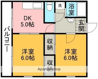 熊本県熊本市中央区帯山7丁目【アパート】の間取り