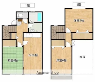 タウンハウス東1号棟【1階】の間取り