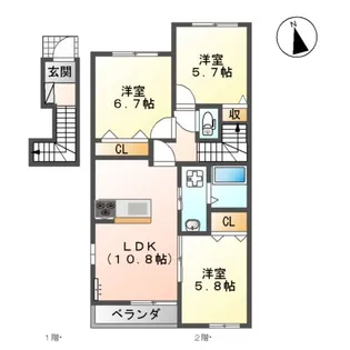 ゴラッソY【2階】の間取り
