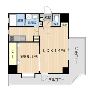 QUEENRICH新屋敷【8階】の間取り