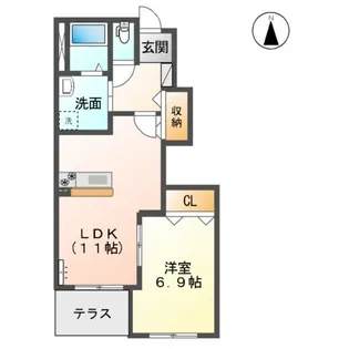 コンフォート三里木B棟【1階】の間取り
