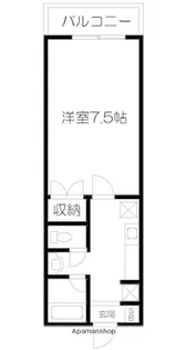 黒髪ロイヤルハイツ【2階】の間取り