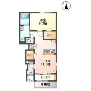 ボヌールMASHIKI Ⅱ【1階】の間取り