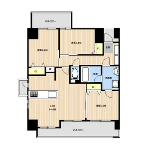 アークアベニュー光の森駅前【8階】の間取り