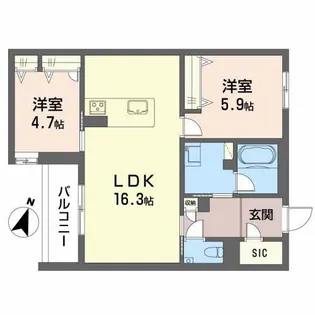 シャーメゾン菊陽【2階】の間取り