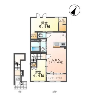 サザンクロスⅢ【202号室】の間取り