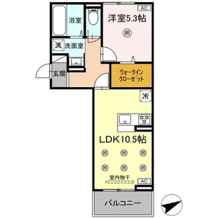 DーROOM NISHIBARU A棟【3階】の間取り