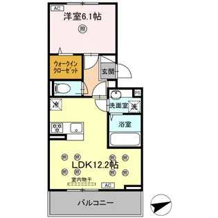 DーROOM NISHIBARU A棟【3階】の間取り