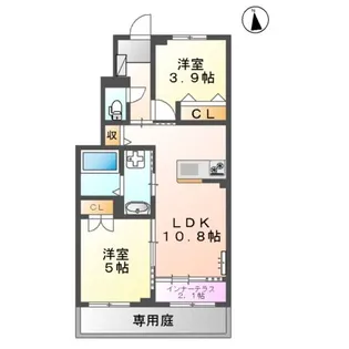 レジデンススクエアIII M&K【107号室】の間取り